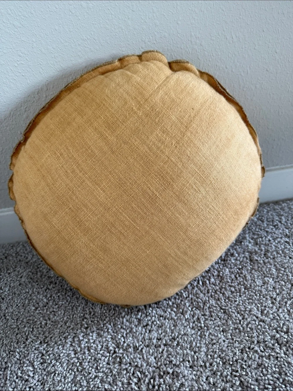 Lulu and Georgia Arlo Yellow Round Accent Pillow 14” Dia